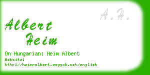 albert heim business card